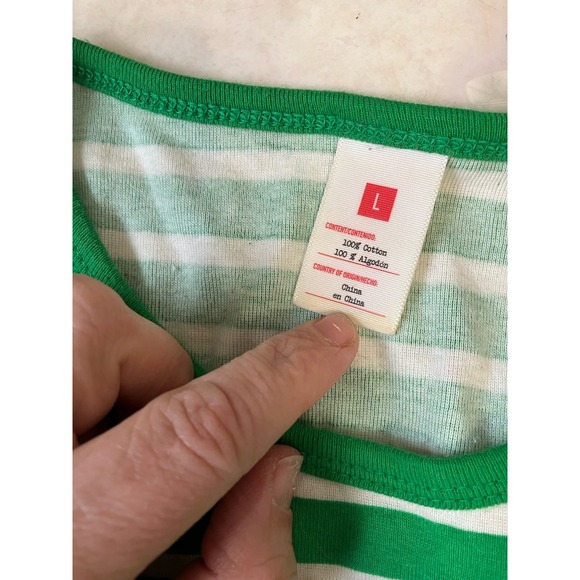 Wondershop Women's Size Large Green Striped elf Pajama Set Target - Picture 2 of 4